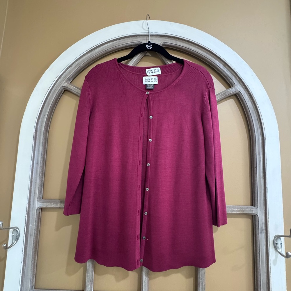 Banana Republic Burgundy Button Down Cardigan and Blouse